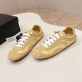 PRADA 26S SNEAKERS IN YELLOW QUILTED NYLON AND SUEDE