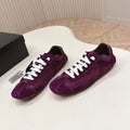 PRADA 26S CLASSIC SNEAKERS IN BURGUNDY RED SUEDE