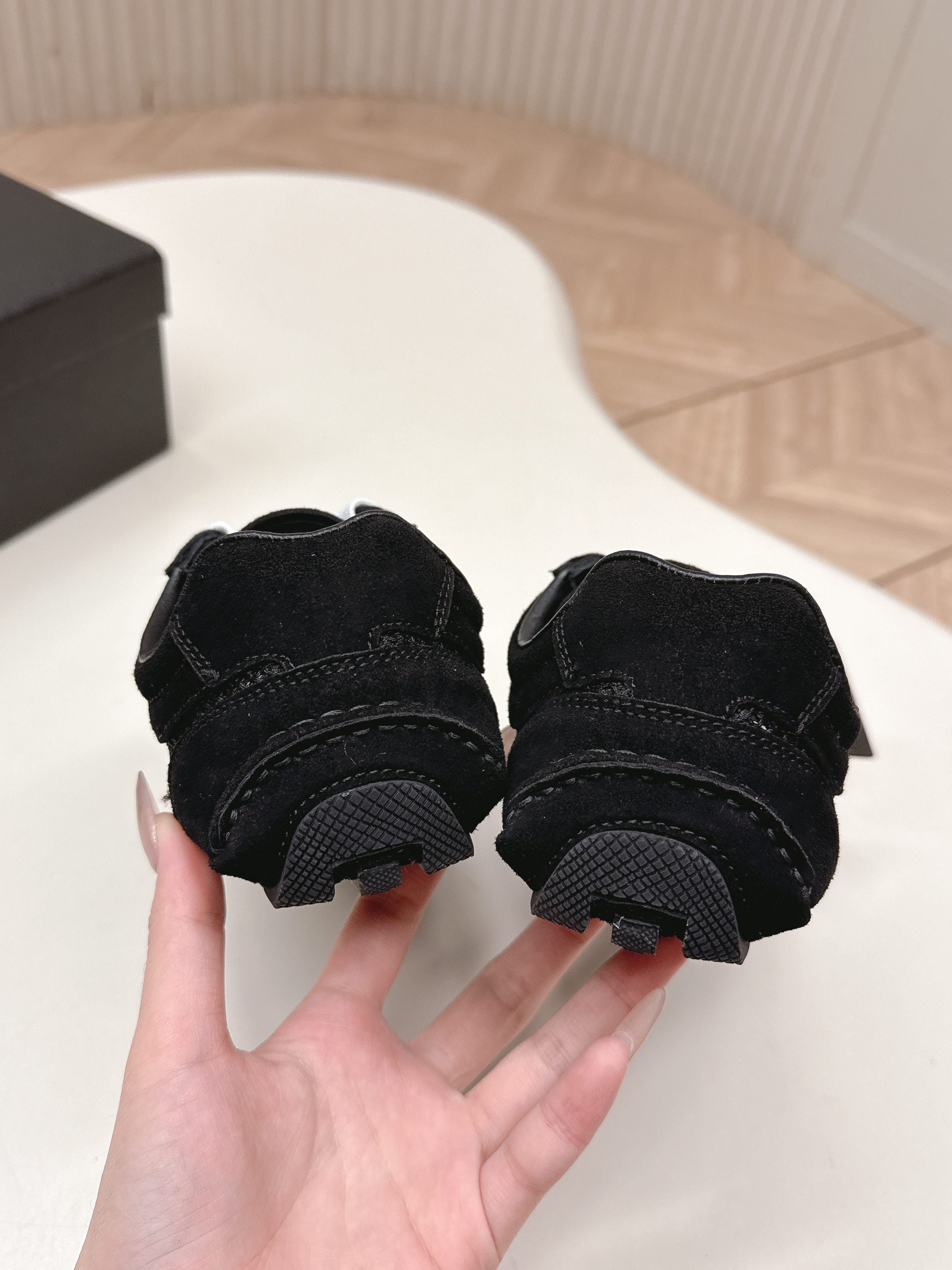 PRADA 26S CLASSIC SNEAKERS IN BLACK SUEDE AND MESH