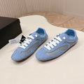 PRADA 26S CLASSIC SNEAKERS IN BLUE SUEDE AND MESH