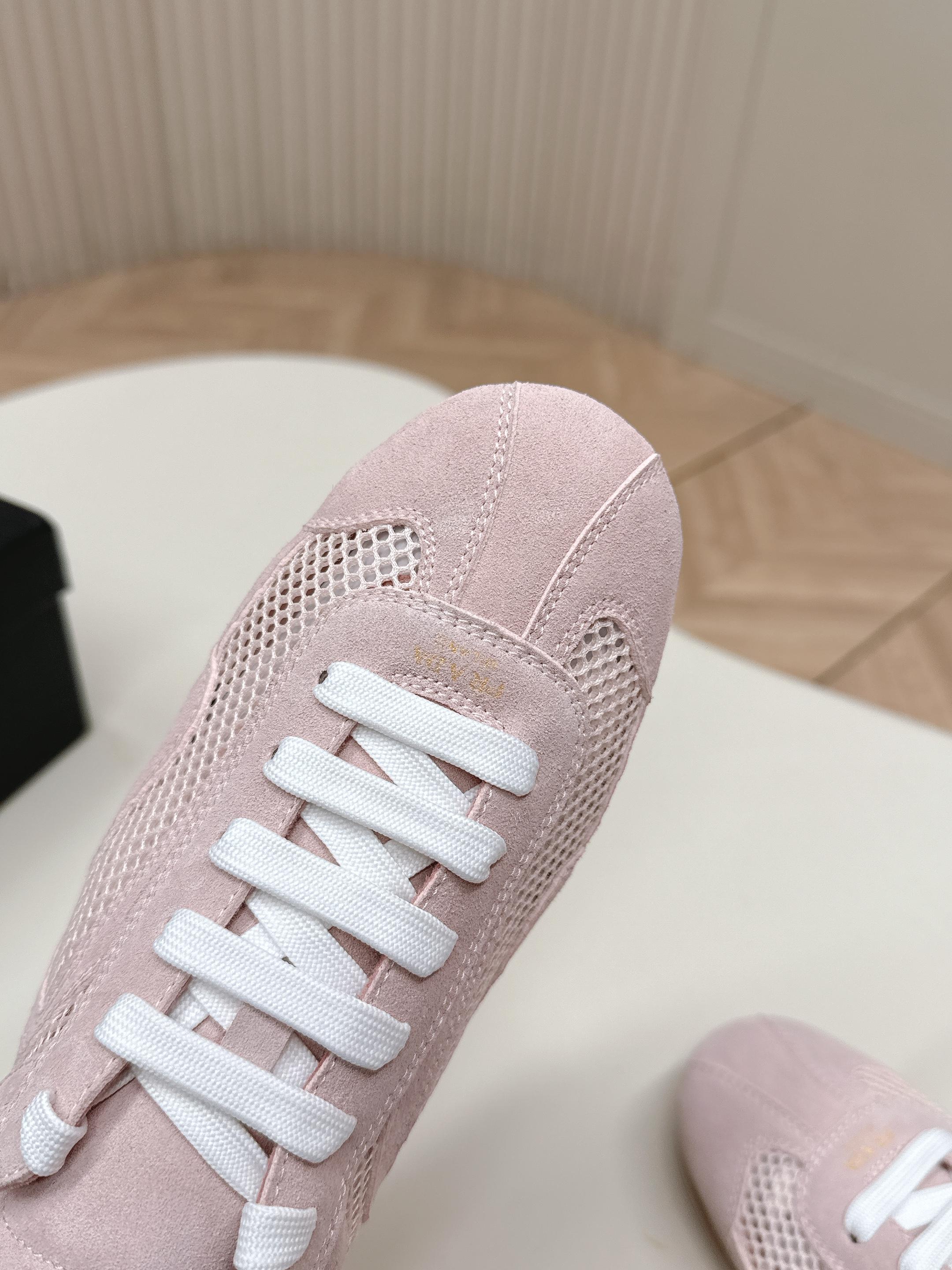 PRADA 26S CLASSIC SNEAKERS IN PINK SUEDE AND MESH