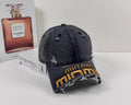 MIUMIU DISTRESSED EMBROIDERED BASEBALL CAP DENIM