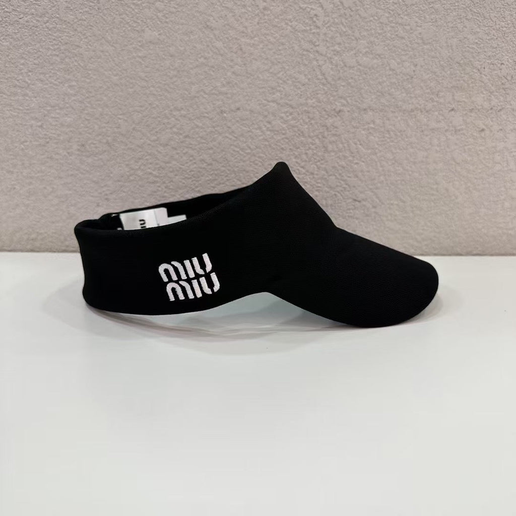 MIUMIU VISOR CAP FABRIC LOGO EMBROIDERY