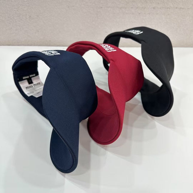 MIUMIU VISOR CAP FABRIC LOGO EMBROIDERY