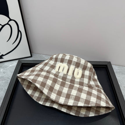 MIUMIU BUCKET CHECKED PATTERN WITH LOGO