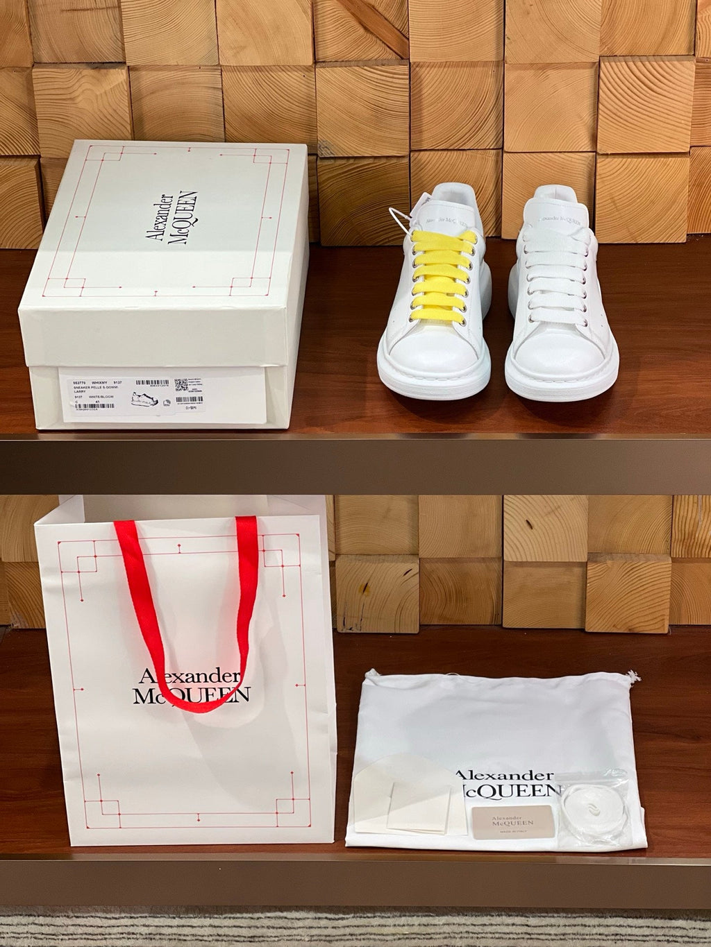 OVERSIZED SNEAKERS IN WHITE CALFSKIN SILVER HEEL TWO-TONE LACES