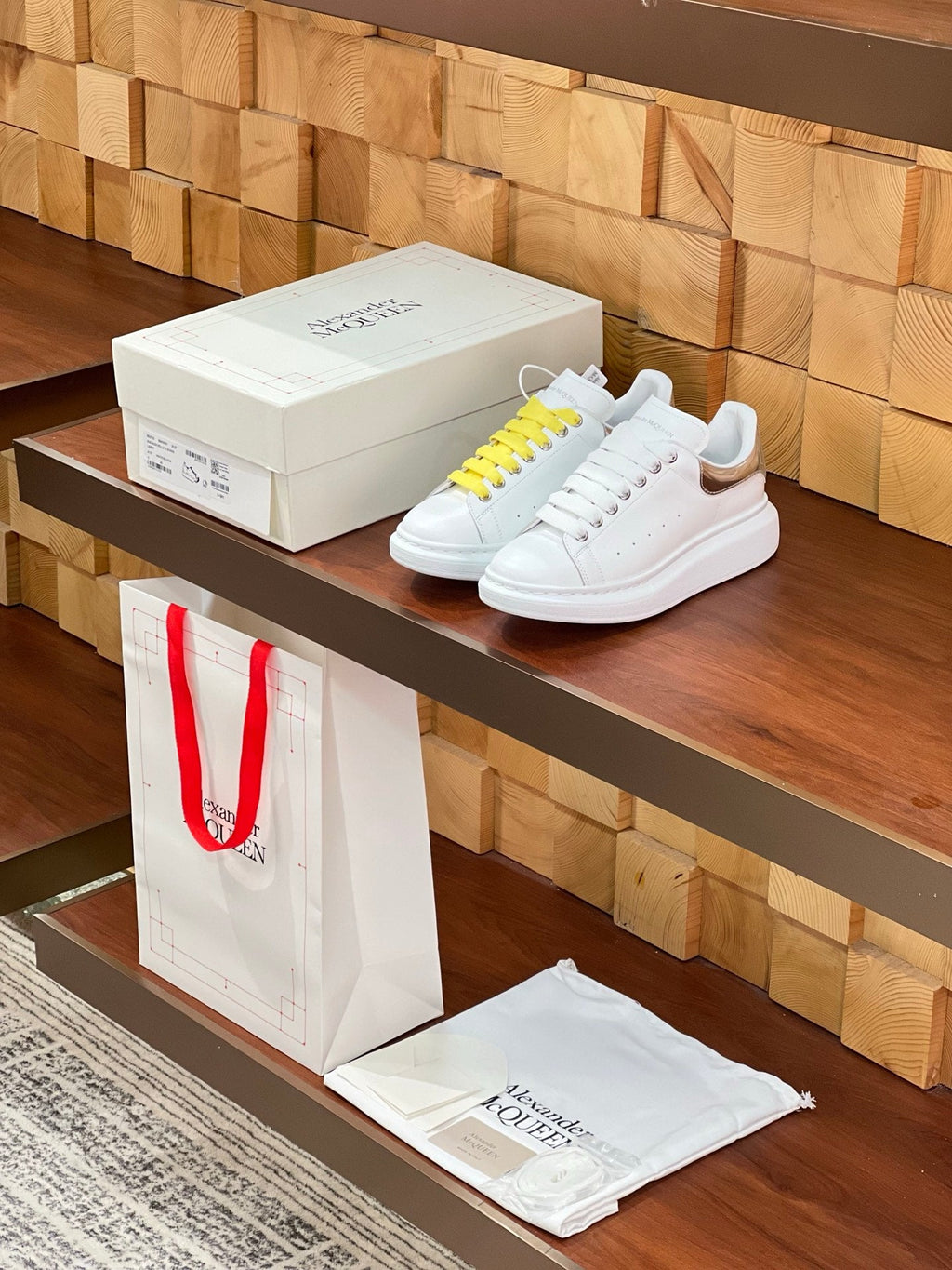 OVERSIZED SNEAKERS IN WHITE CALFSKIN SILVER HEEL TWO-TONE LACES