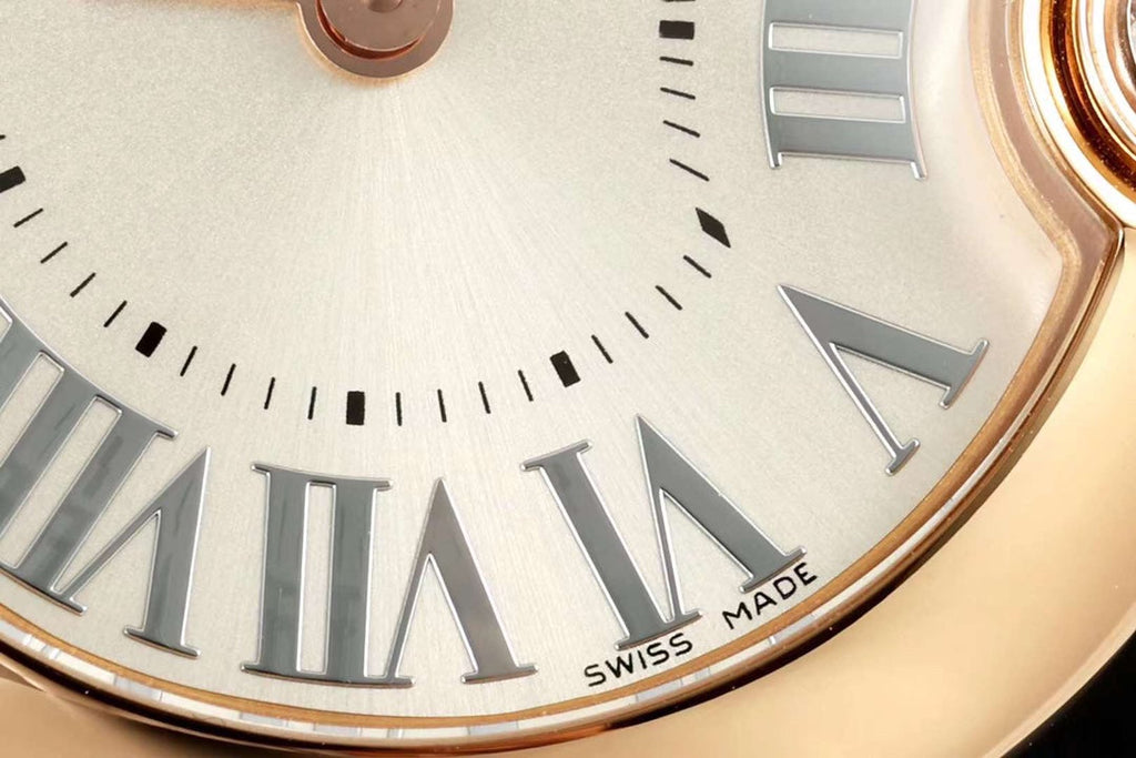 BALLON BLANC DE CARTIER WATCH GOLD CASE WITH BLACK CALFSKIN