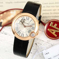 BALLON BLANC DE CARTIER WATCH GOLD CASE WITH BLACK CALFSKIN