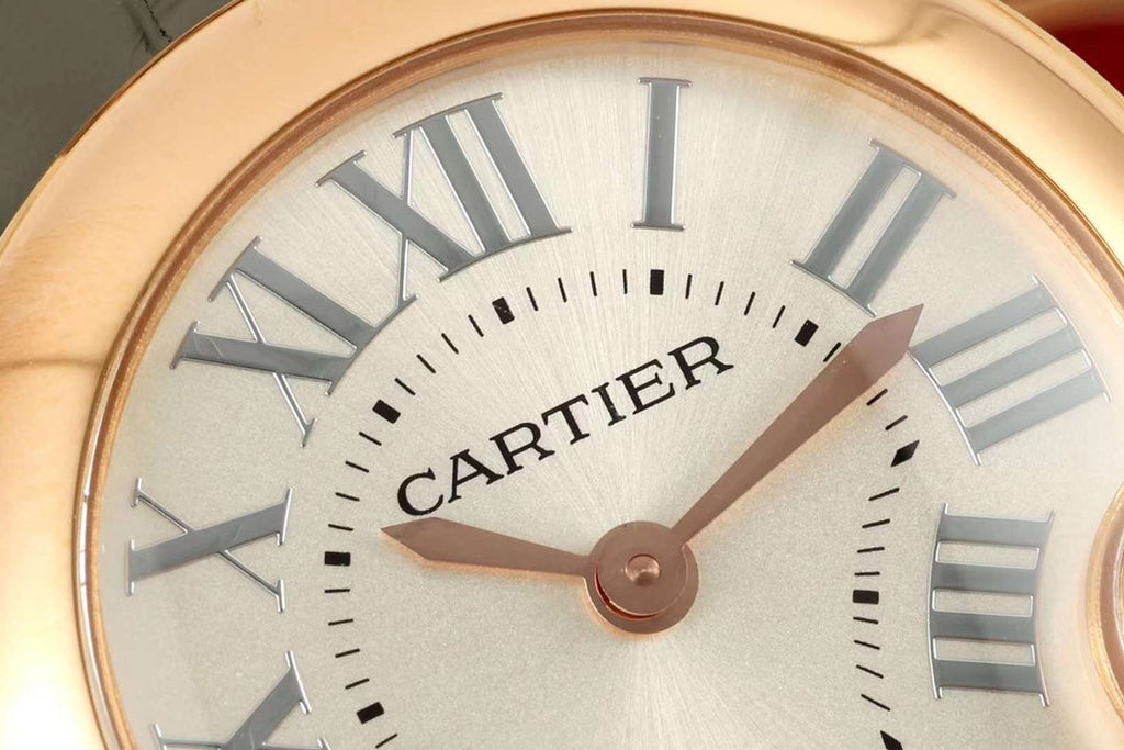 BALLON BLANC DE CARTIER WATCH GOLD CASE WITH WARM GRAY CALFSKIN