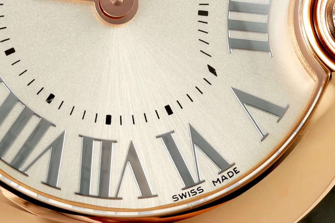 BALLON BLANC DE CARTIER WATCH GOLD CASE WITH WARM GRAY CALFSKIN
