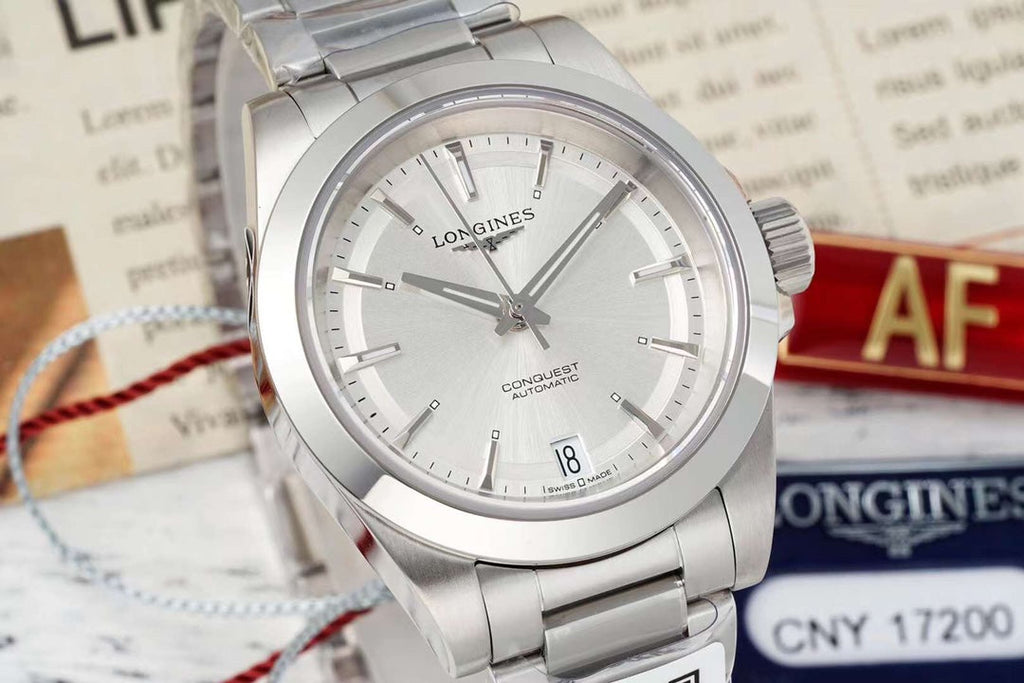 CONQUEST 34 MM WATCH SILVER CASE