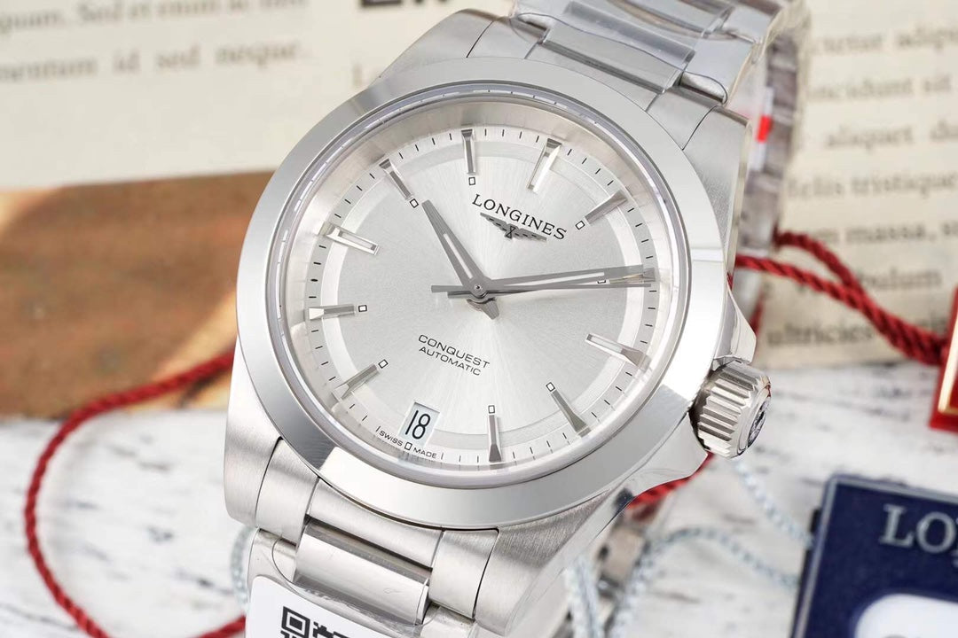 CONQUEST 34 MM WATCH SILVER CASE