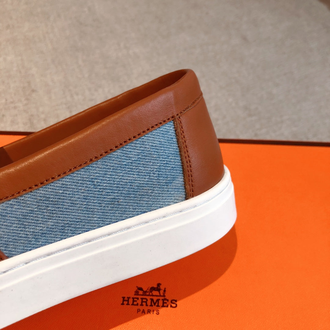 HM GAME SLIP-ON SNEAKER LIGHT BLUE DENIM