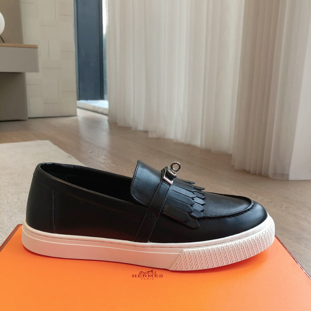 HM GAME SLIP-ON SNEAKER BLACK WITH TASSEL CALFSKIN