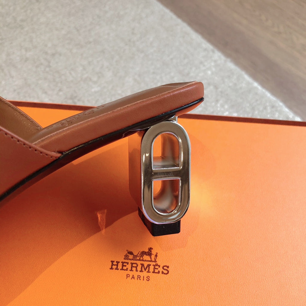 ICONIQUE 60 SANDAL CARAMEL CALFSKIN