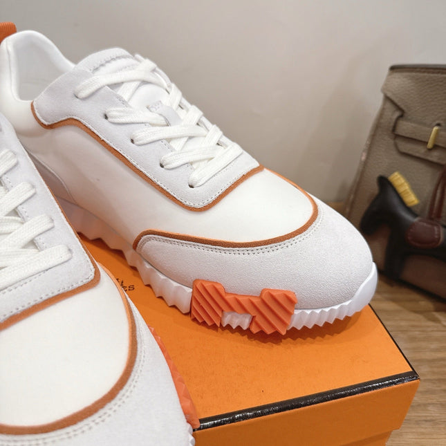 HM 26S SNEAKERS IN WHITE CALFSKIN AND SUEDE