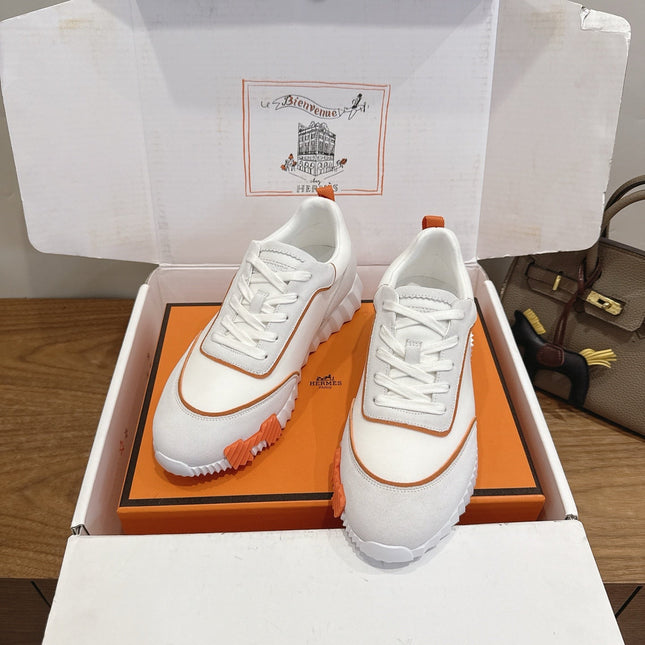 HM 26S SNEAKERS IN WHITE CALFSKIN AND SUEDE