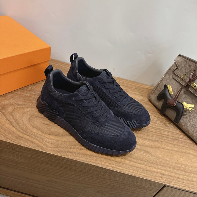 HM 26S BOUNCE SNEAKERS IN BLACK SUEDE AND FABRIC
