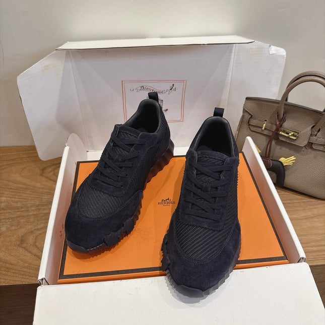 HM 26S BOUNCE SNEAKERS IN BLACK SUEDE AND FABRIC