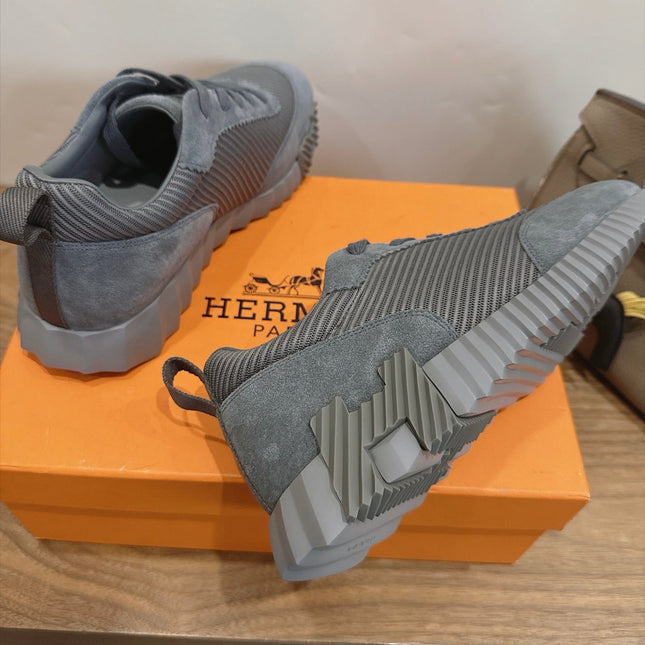 HM 26S BOUNCE SNEAKERS IN DARK GREY SUEDE AND FABRIC