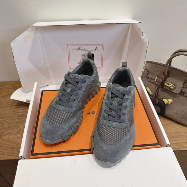 HM 26S BOUNCE SNEAKERS IN DARK GREY SUEDE AND FABRIC
