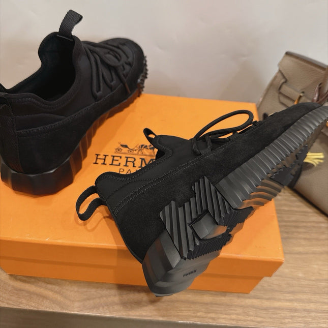 HM 26S BICOASTAL SNEAKERS IN BLACK SUEDE AND FABRIC