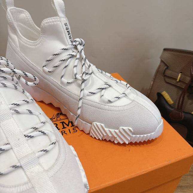 HM 26S BICOASTAL SNEAKERS IN WHITE SUEDE AND FABRIC