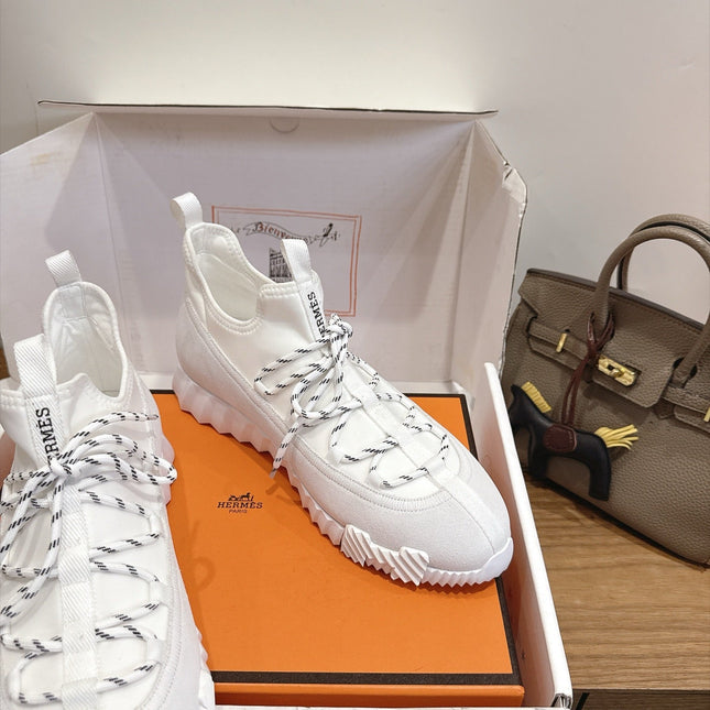 HM 26S BICOASTAL SNEAKERS IN WHITE SUEDE AND FABRIC