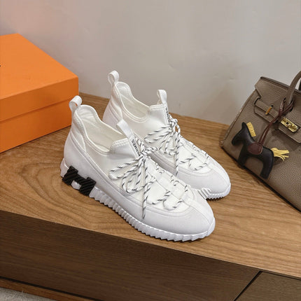 HM 26S BICOASTAL SNEAKERS IN WHITE SUEDE AND FABRIC