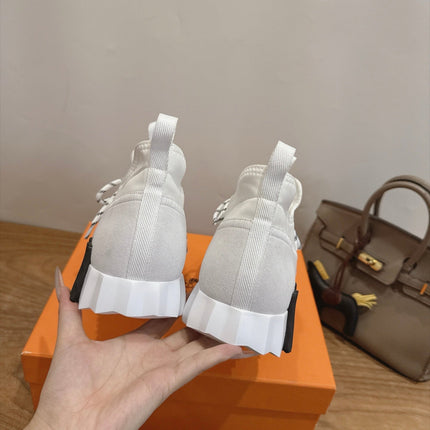 HM 26S BICOASTAL SNEAKERS IN WHITE SUEDE AND FABRIC