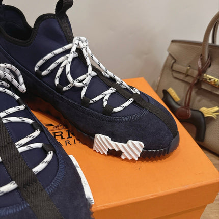HM 26S BICOASTAL SNEAKERS IN NAVY BLUE SUEDE AND FABRIC