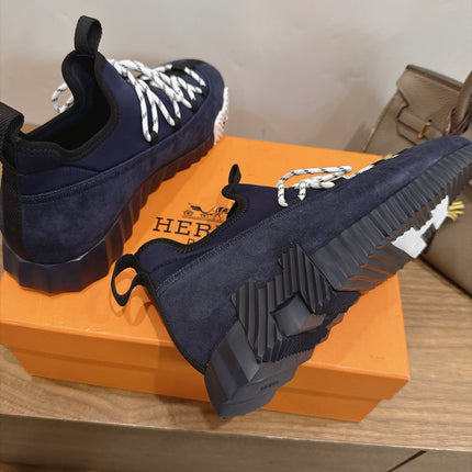 HM 26S BICOASTAL SNEAKERS IN NAVY BLUE SUEDE AND FABRIC