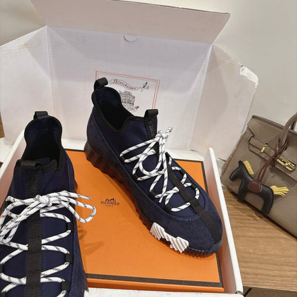 HM 26S BICOASTAL SNEAKERS IN NAVY BLUE SUEDE AND FABRIC