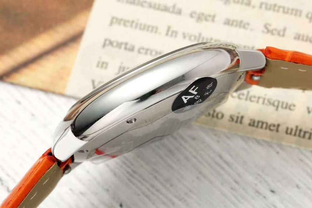 BALLON BLEU DE CARTIER 33 MM WATCH SILVER CASE WITH VIVID ORANGE LEATHER STRAP
