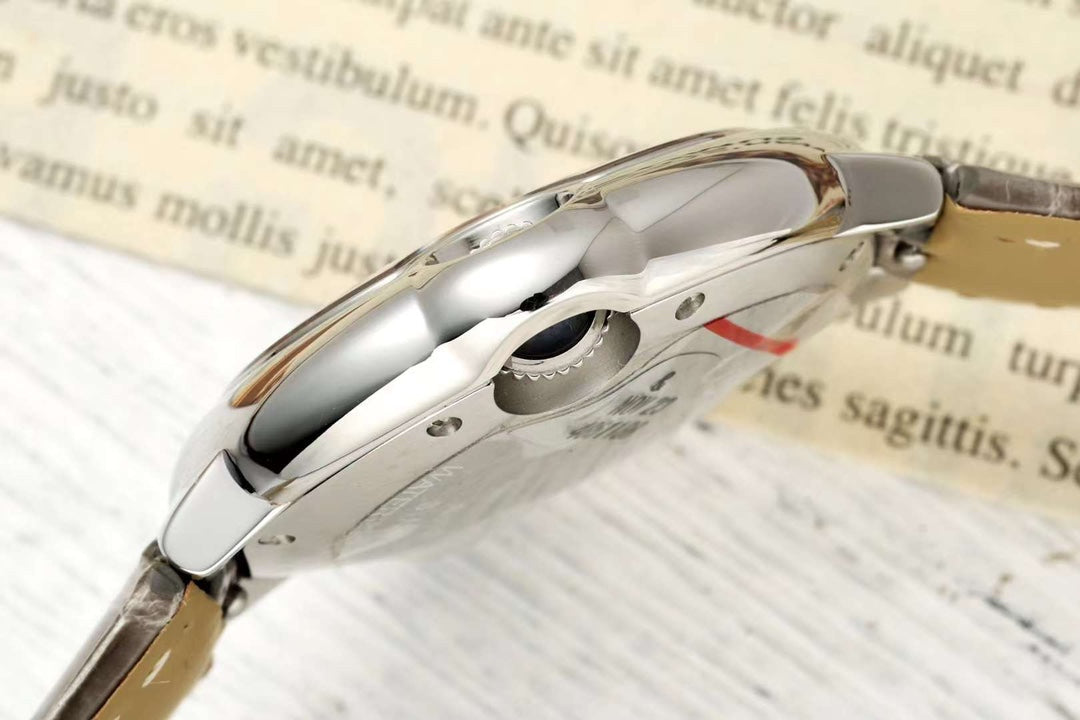 BALLON BLEU DE CARTIER 33 MM WATCH SILVER CASE WITH CEDAR BROWN LEATHER STRAP