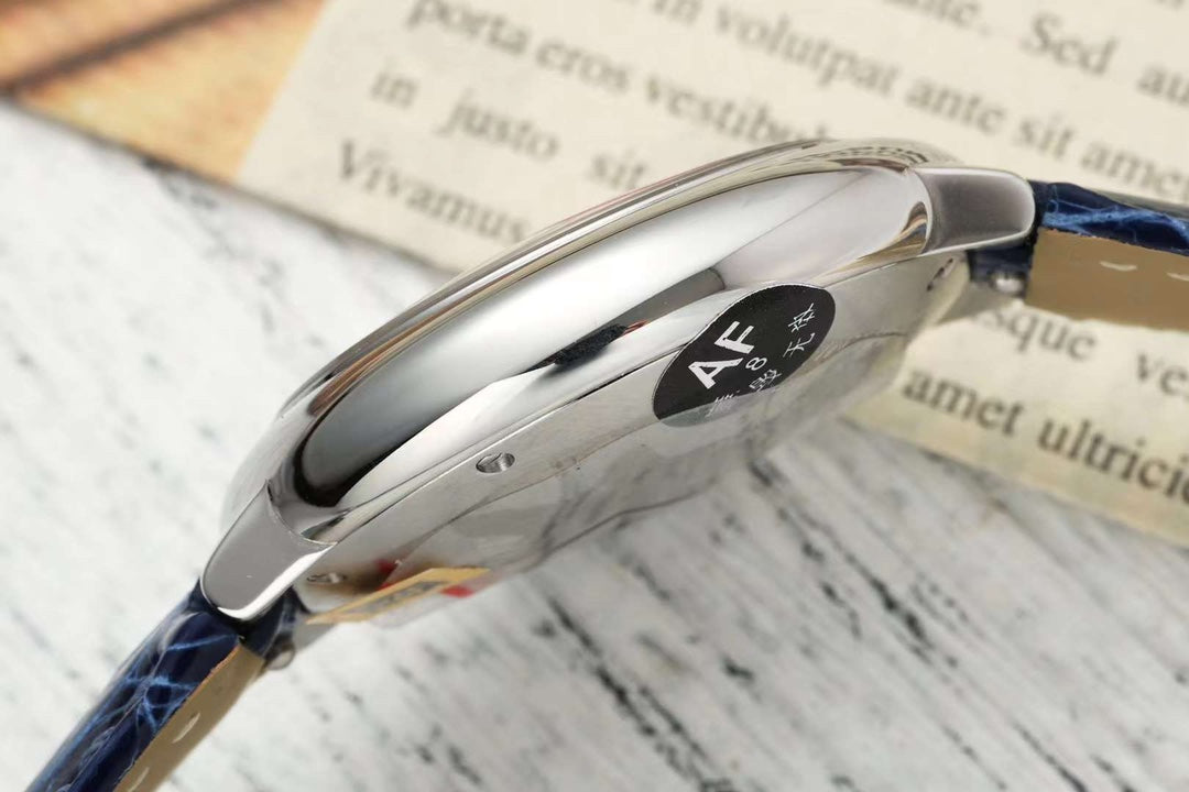 BALLON BLEU DE CARTIER 33 MM WATCH SILVER CASE WITH COBALT BLUE LEATHER STRAP