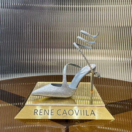 CLEO SILVER PUMP WITH CRYSTALS 10 CM