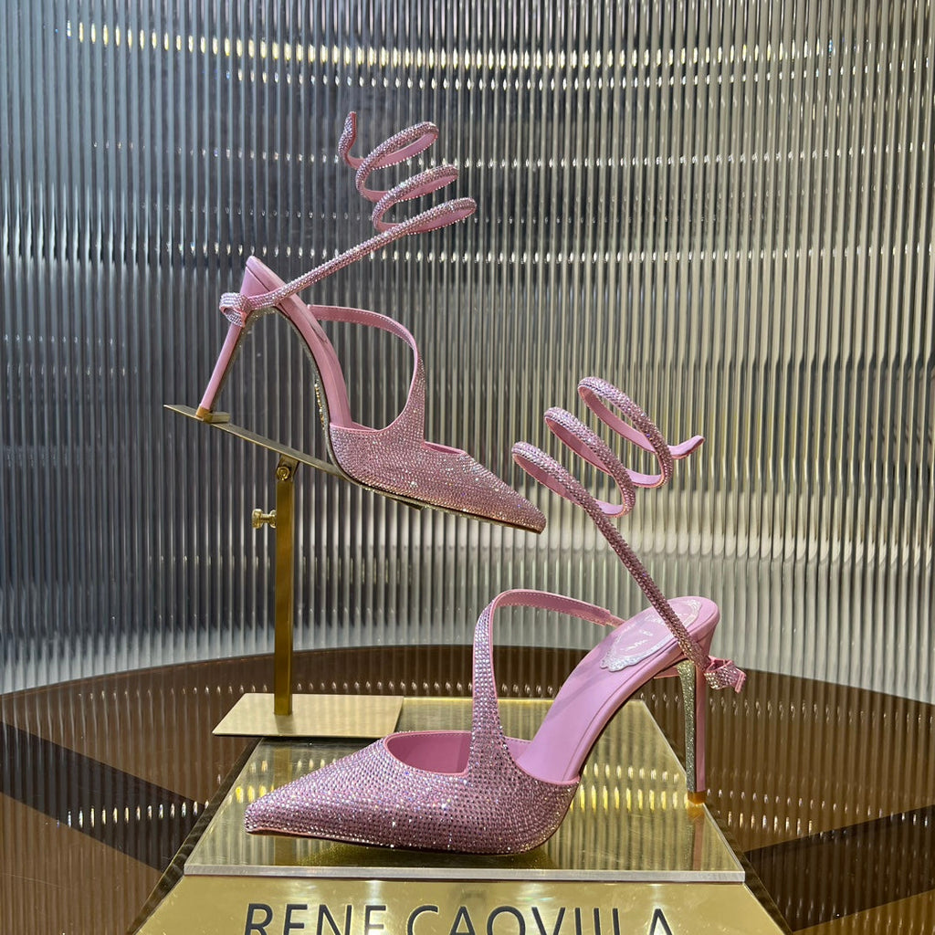 CLEO BABY PINK PUMP WITH CRYSTALS 10 CM