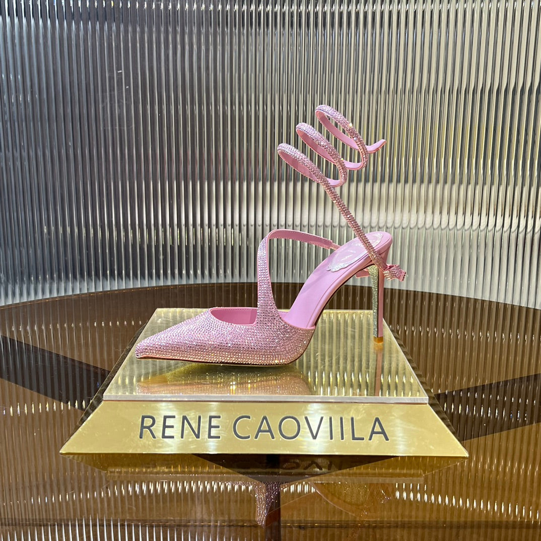 CLEO BABY PINK PUMP WITH CRYSTALS 10 CM