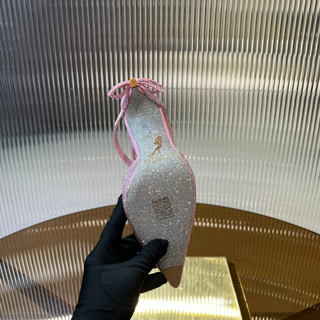 CLEO BABY PINK PUMP WITH CRYSTALS 10 CM