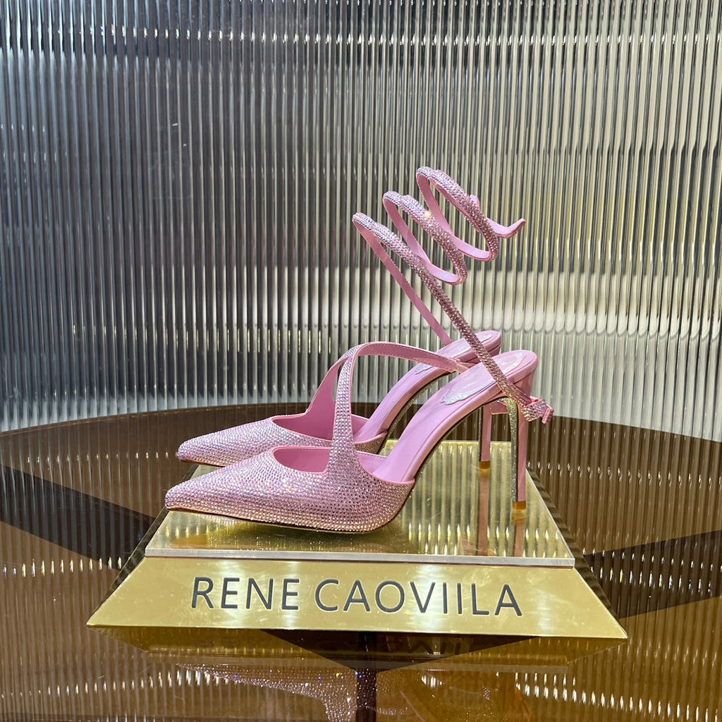 CLEO BABY PINK PUMP WITH CRYSTALS 10 CM