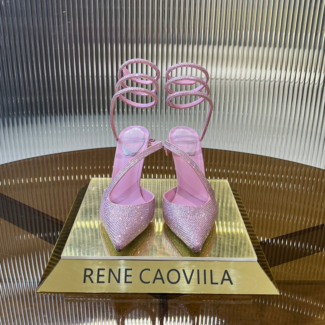 CLEO BABY PINK PUMP WITH CRYSTALS 10 CM