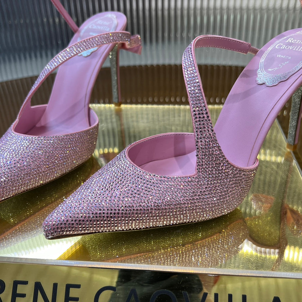 CLEO BABY PINK PUMP WITH CRYSTALS 10 CM