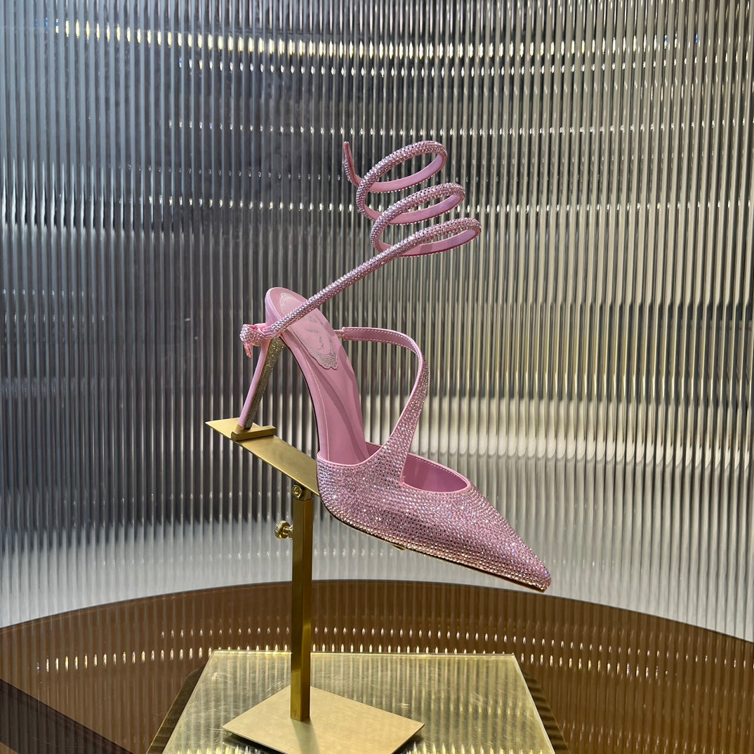 CLEO BABY PINK PUMP WITH CRYSTALS 10 CM