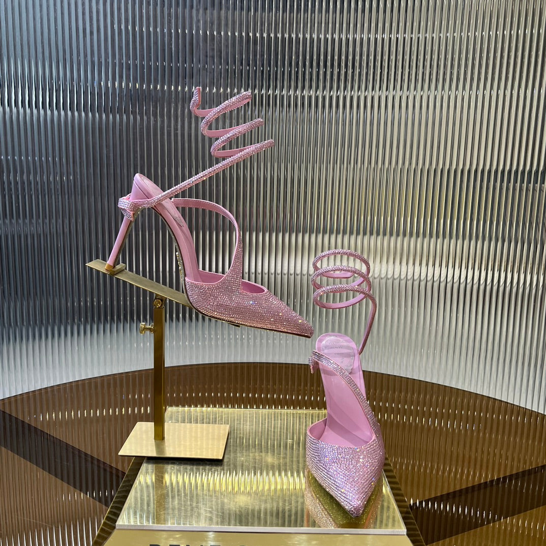 CLEO BABY PINK PUMP WITH CRYSTALS 10 CM