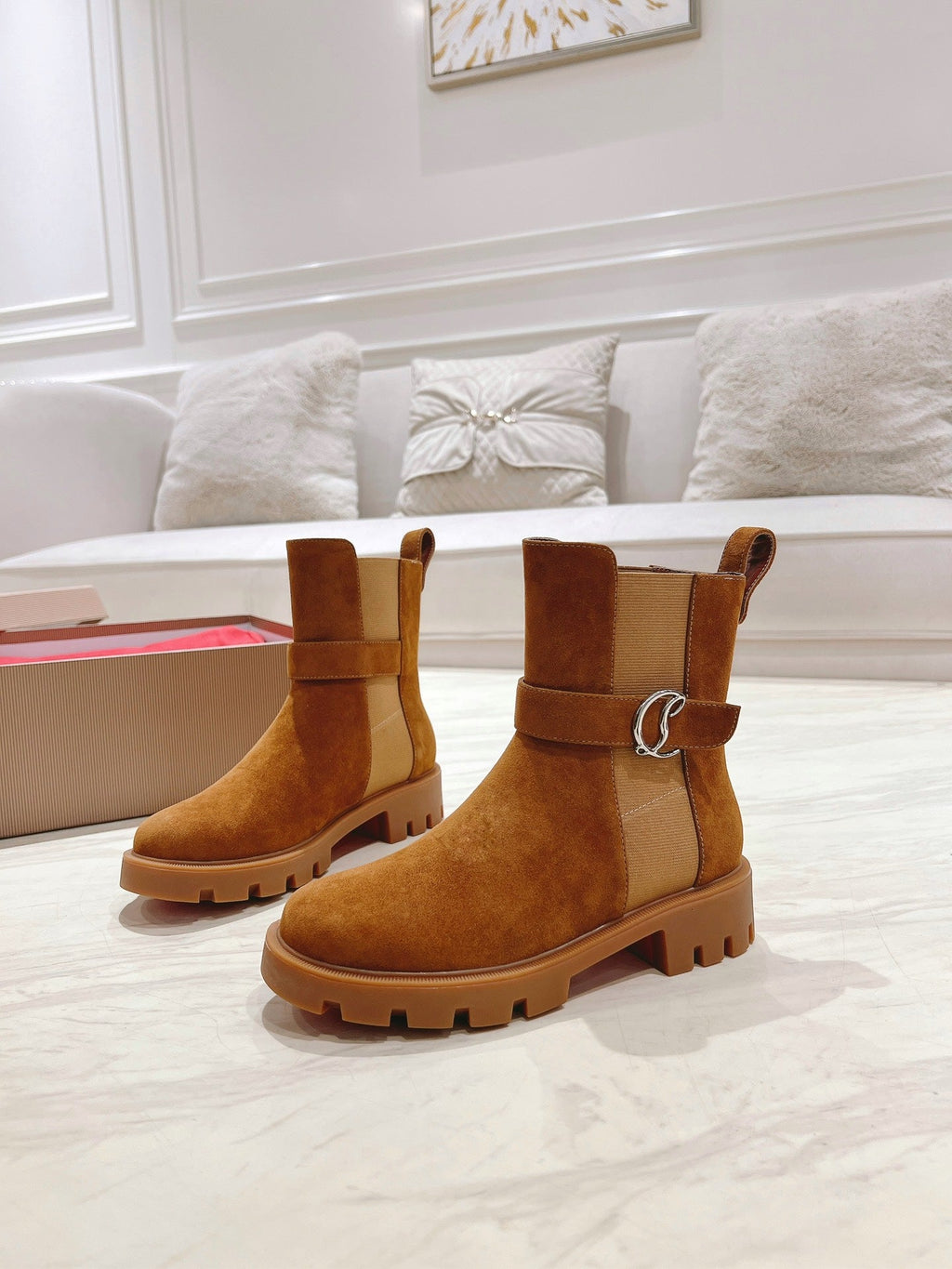 CHELSEA BOOT LUG 30MM IN BROWN SUEDE