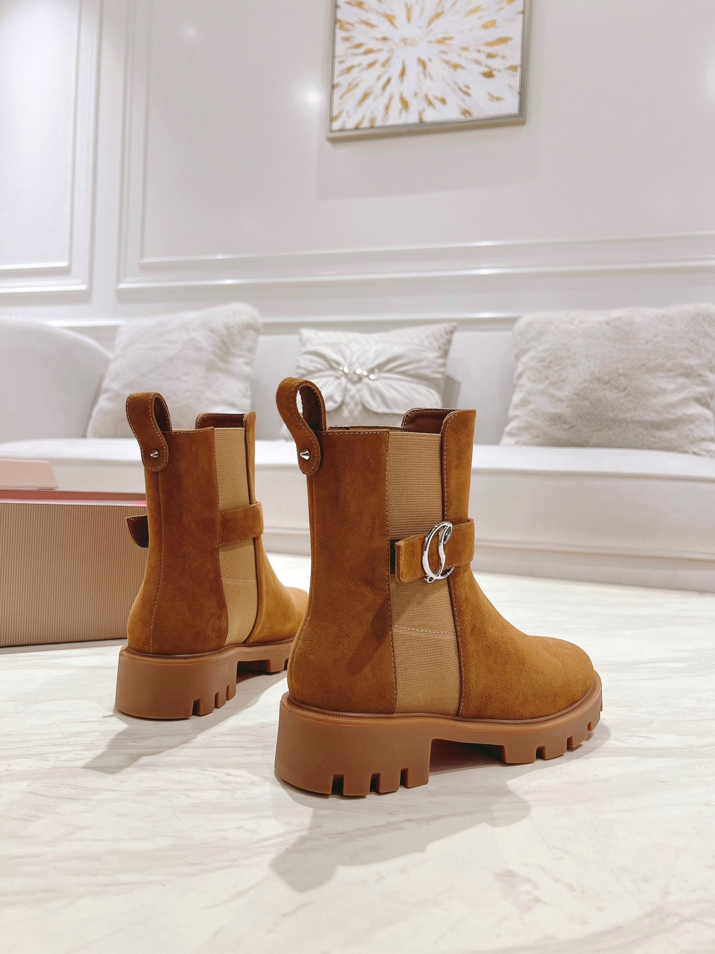 CHELSEA BOOT LUG 30MM IN BROWN SUEDE