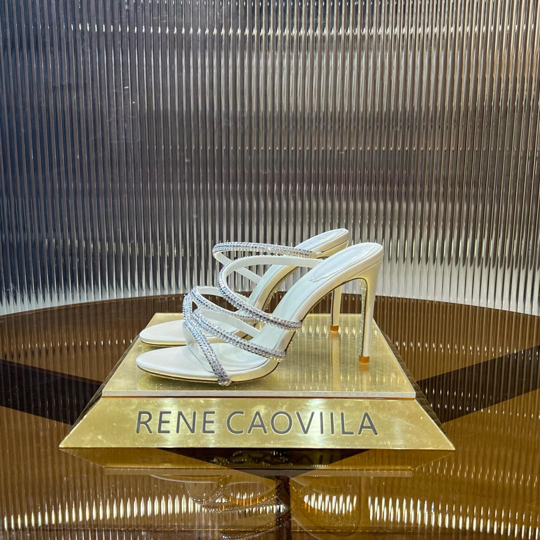 CLEO WHITE SANDAL WITH CRYSTALS 95 MM