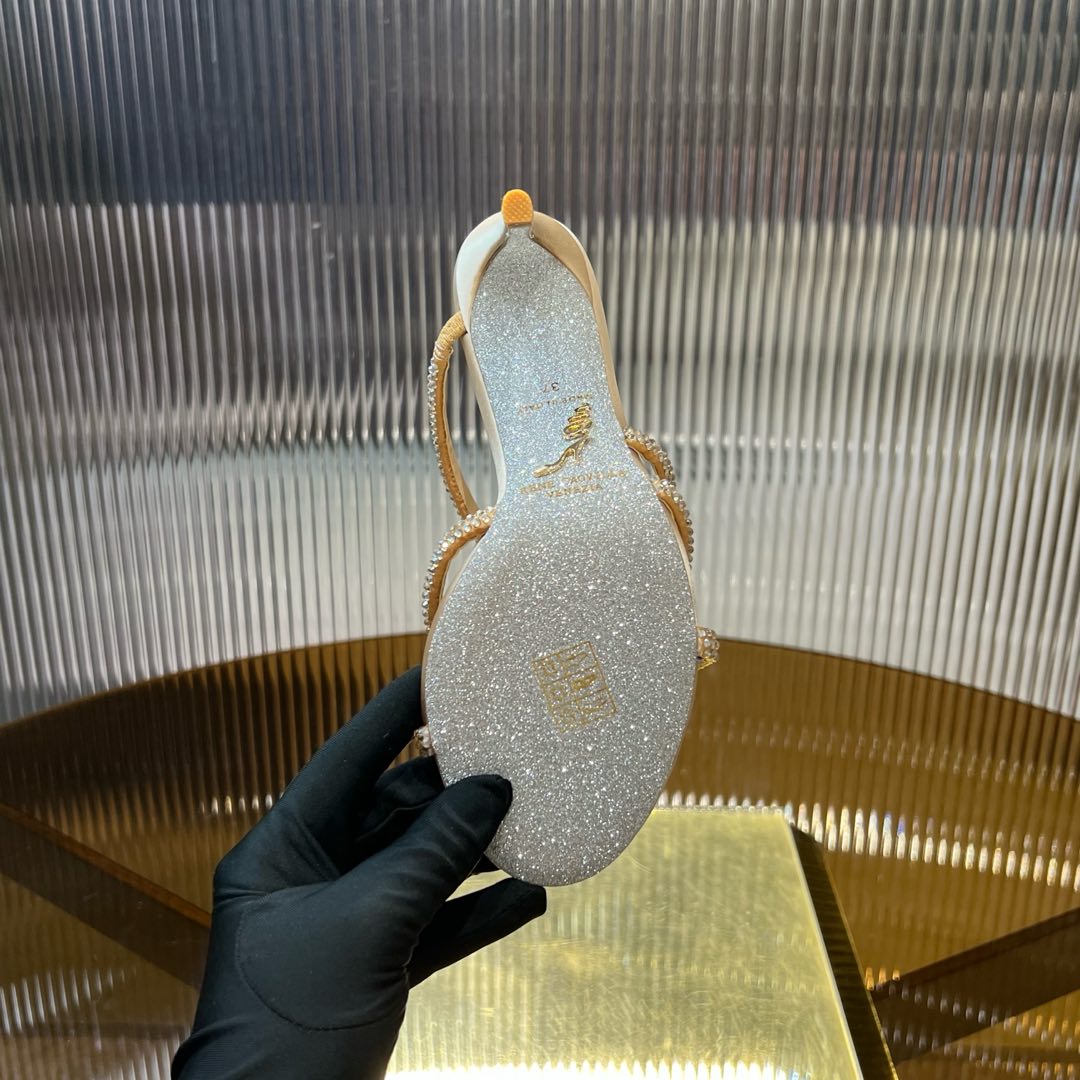 CLEO GOLD SANDAL WITH CRYSTALS 95 MM